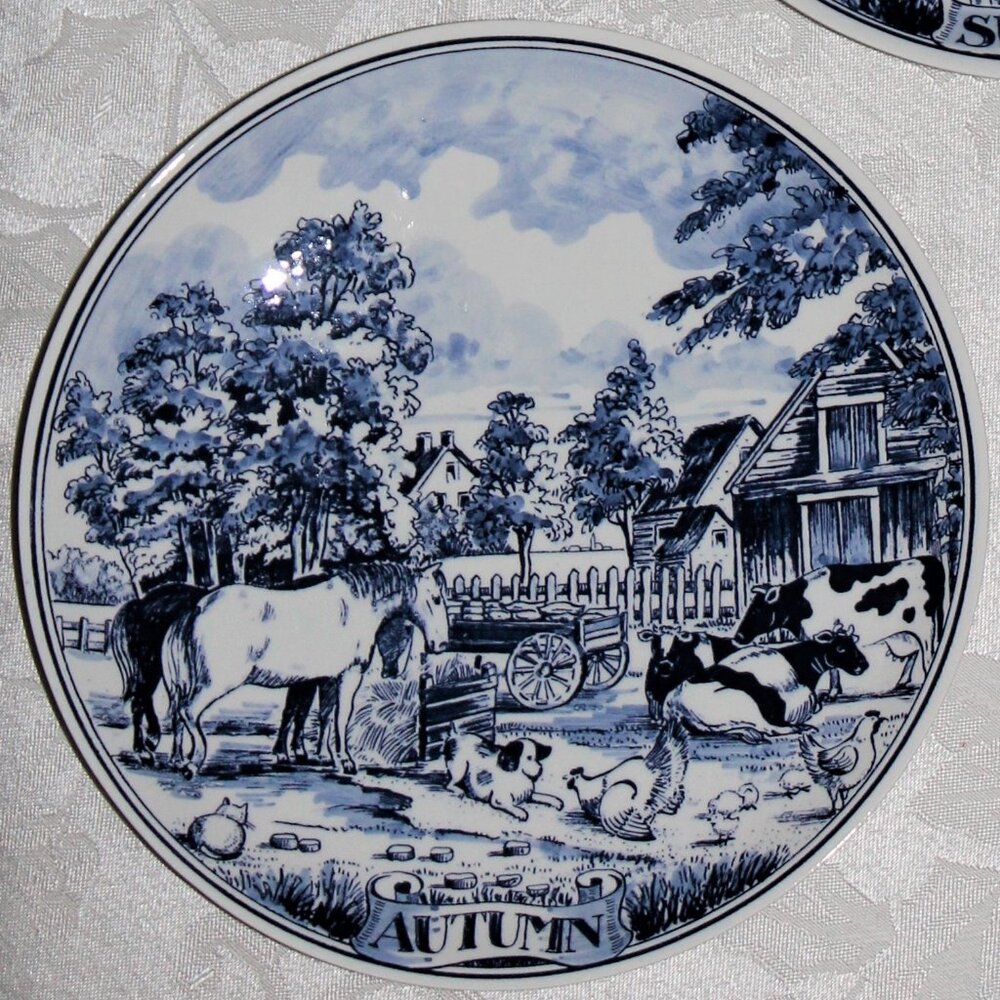 Delft Blue and White Plate | Autumn | Seasons Collection